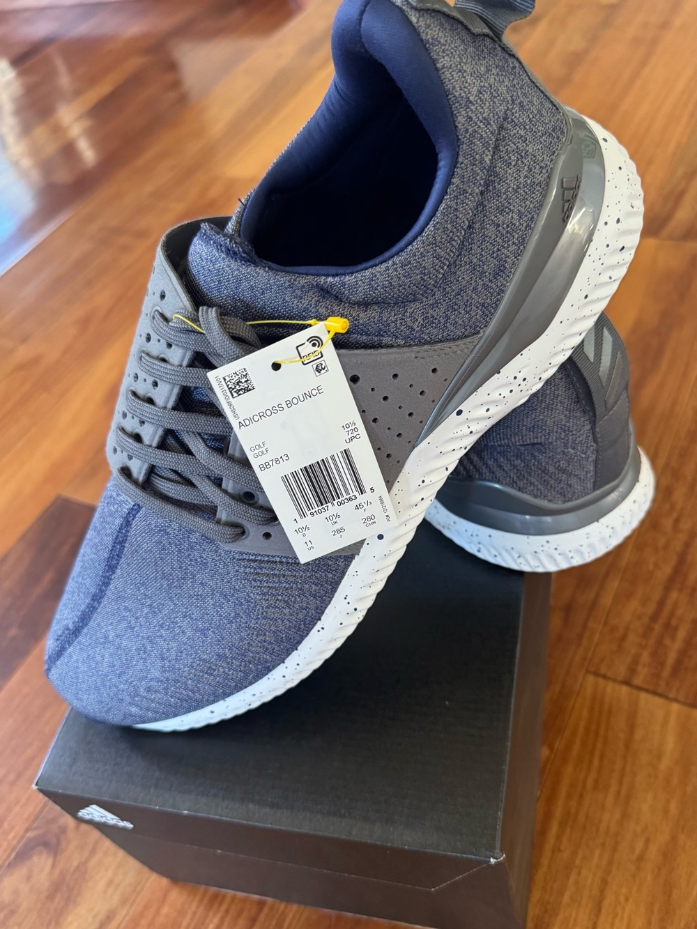 adidas Navy and Gray Adicross Bounce Athletic Golf Shoes BB7813